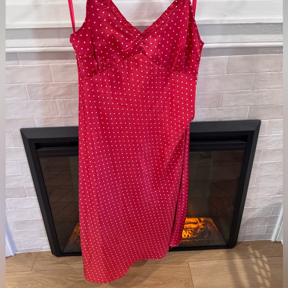 Japna Red and White Polka Dot Chemise